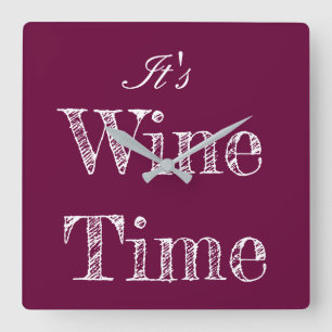 Horloge Carrée The Wine Time Wall