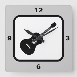 Horloge Carrée Thème de musique classique de guitare