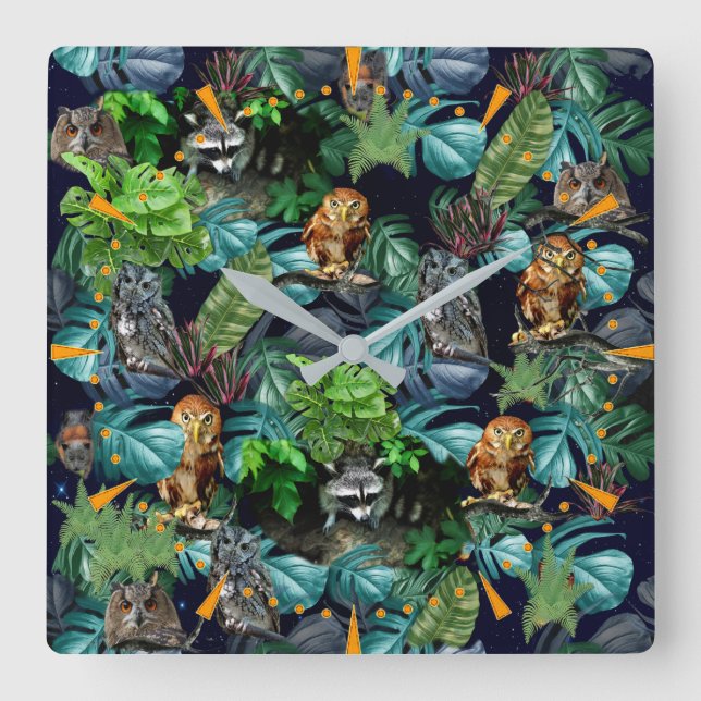 Horloge Carrée Thèmes de fête nocturne (Recto)