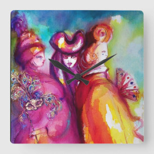 Horloge Carrée THIRD MASK / mascarade de Venise