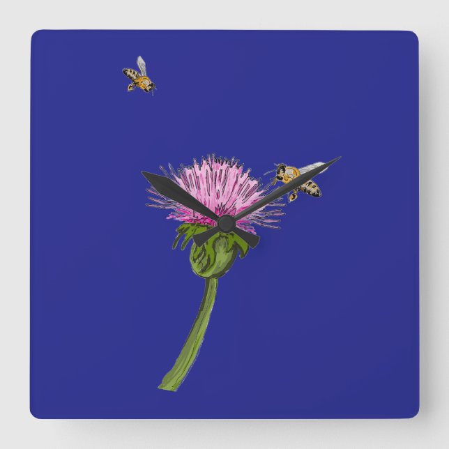 Horloge Carrée Thistle Wall Clock  (Recto)