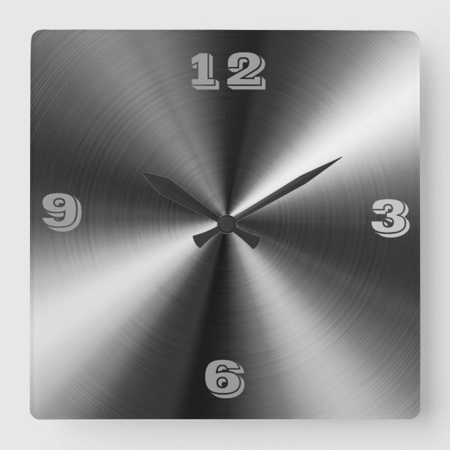 Horloge Carrée Tic Toc en acier inoxydable moderne (Recto)