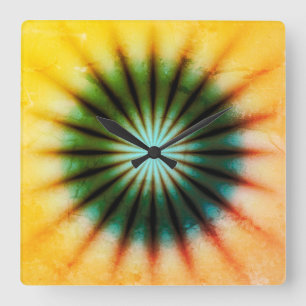 Horloge Carrée Tie Dye Rustique