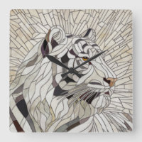 Tigre blanc - Art numérique en mosaïque de verre t