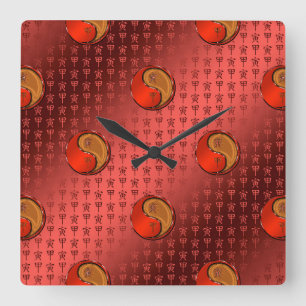 Horloge Carrée Tigre de Bois