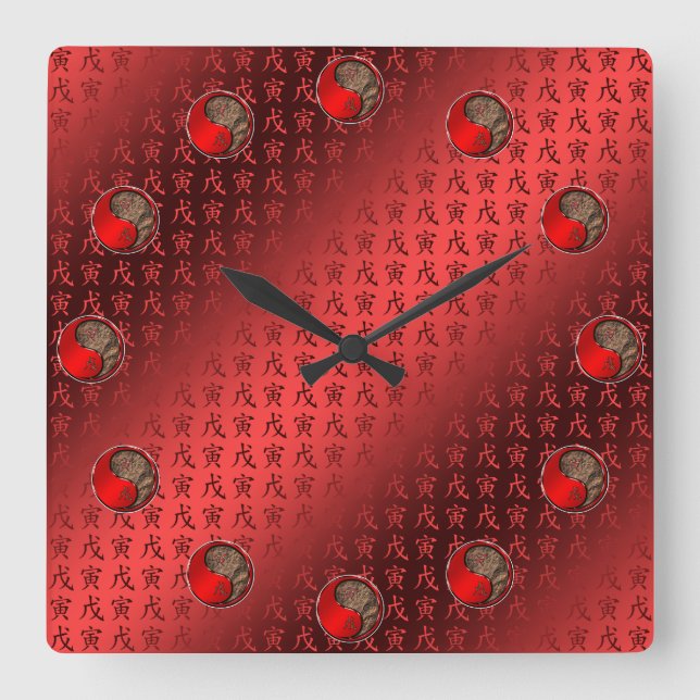 Horloge Carrée Tigre de Terre (Recto)
