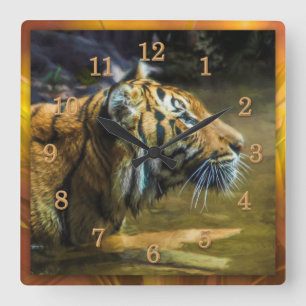 Horloge Carrée Tigre LIGHT and PEACE