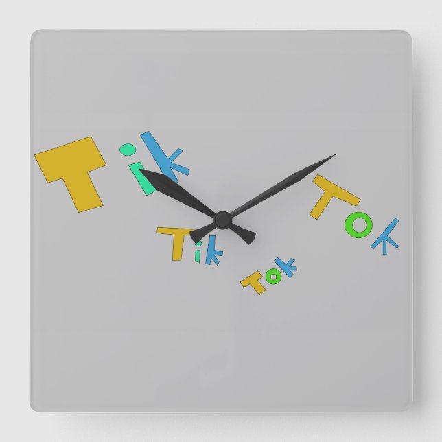 Horloge Carrée Tik Tok (Recto)