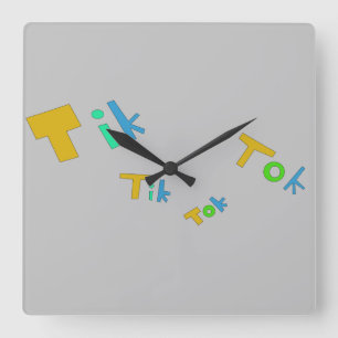 Horloge Carrée Tik Tok