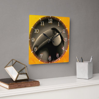 Horloge Carrée Time and illustrated art on your wall.