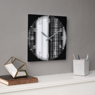 Horloge Carrée Time and illustrated art on your wall.