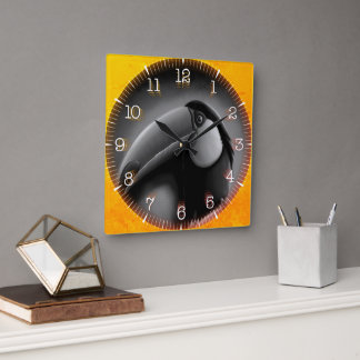 Horloge Carrée Time and illustrated art on your wall.