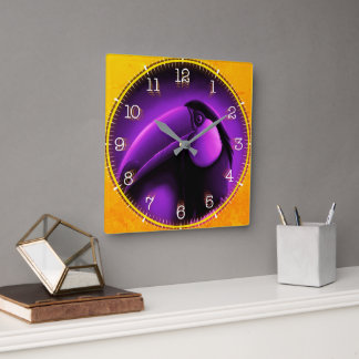 Horloge Carrée Time and illustrated art on your wall.