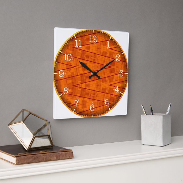 Horloge Carrée Time and illustrated art on your wall. (Bureau)