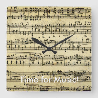 Horloge Carrée Time for Music Clock