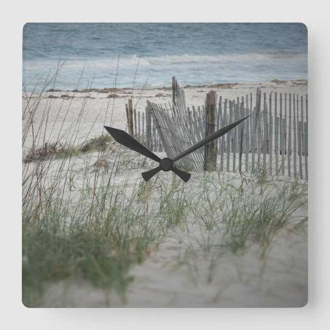 Horloge Carrée Time for the Beach Square Wall Clock (Recto)