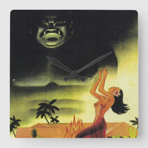 Horloge Carrée Time for Tiki Revelry!