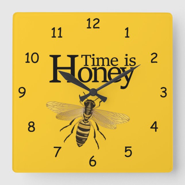 Horloge Carrée Time is Honey (Recto)