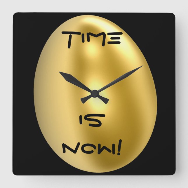 Horloge Carrée Time Is Now Chic Wall Clock! (Recto)