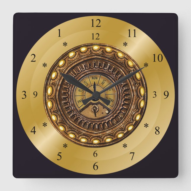 Horloge Carrée Time Machine ~ Space/Time Continuum ~ Time Travel (Recto)