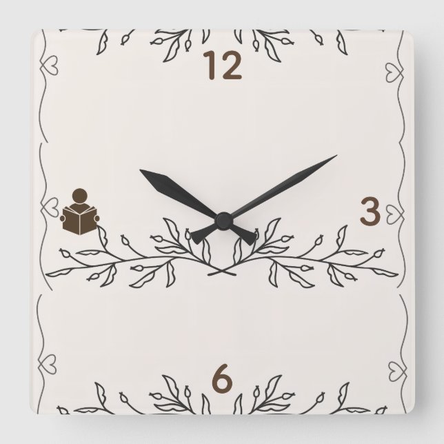 Horloge Carrée Time Well Read – Personalized Acrylic Wall Clock (Recto)