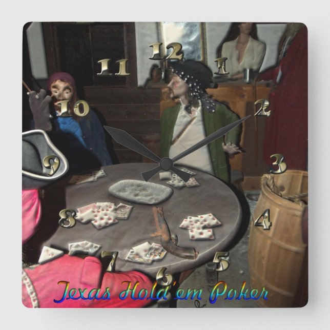 Horloge Carrée Tisonnier de fin de support de ` de prise du Texas (Recto)