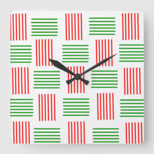 Horloge Carrée tissage de Noël