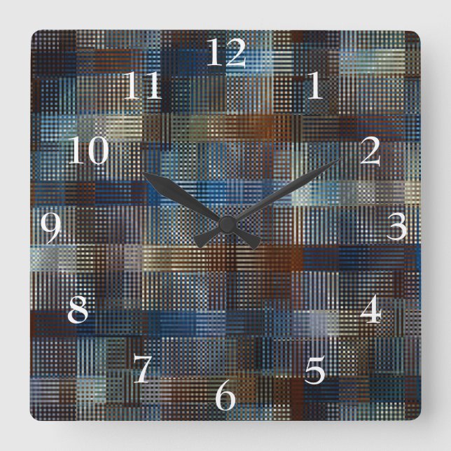 Horloge Carrée Tissage métallique (Recto)