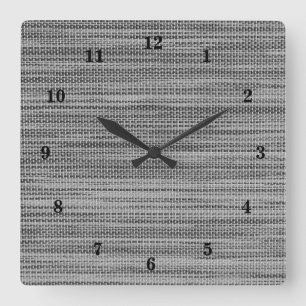 Horloge Carrée Tissu gris en tissu 2