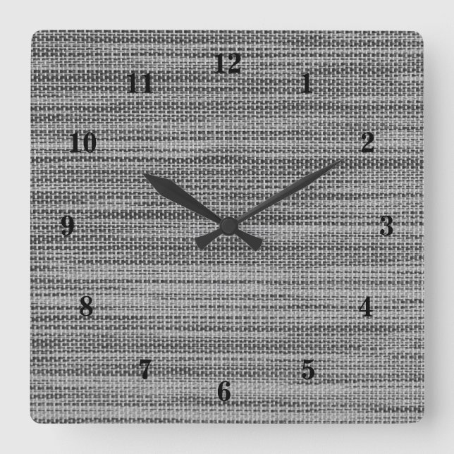Horloge Carrée Tissu gris en tissu 2 (Recto)