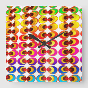 Horloge Carrée Tissu psychédélique