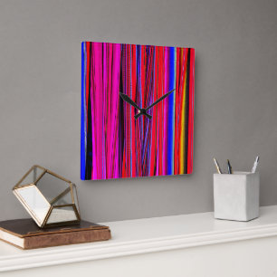 Horloge Carrée Tissus guatémaltèques : trésor de Chichicastenango