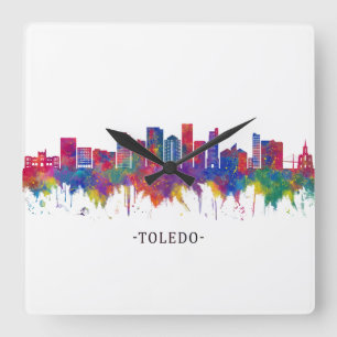 Horloge Carrée Toledo Ohio Skyline