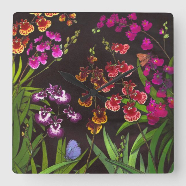 Horloge Carrée Tolumnia Equitant Oncidium (Recto)