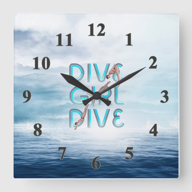 Horloge Carrée TOP Dive Girl Dive (Recto)