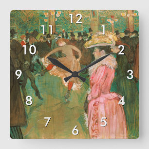 Horloge Carrée Toulouse-Lautrec - Au Moulin Rouge, la danse