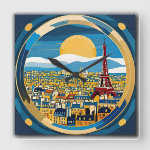 Horloge Carrée Tour Eiffel Paris