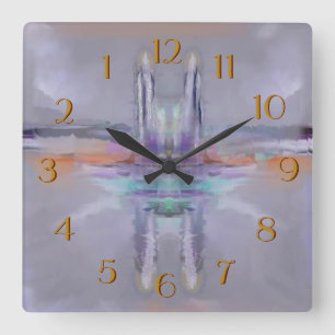 Horloge Carrée Tours jumelles à l'arrière