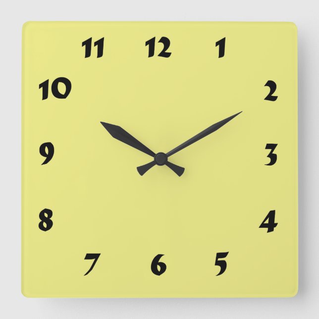Horloge Carrée Tourterelle Yellow Clock (Recto)
