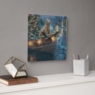 Horloge Carrée Traversée festive de Noël au Labrador