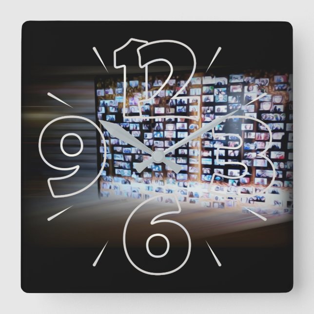 Horloge Carrée Traverser des frontières en ligne (Recto)