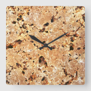 Horloge Carrée Travertine en pierre
