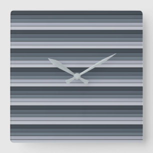 Horloge Carrée Trendy Modern Space Gris Stripes