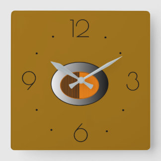 Horloge Carrée Trendy Tan with Silver centre> Kitchen Clocks