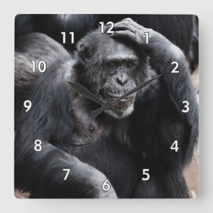 Horloge Carrée Très Cool Ape / Gorilla Qui Tire La Tête