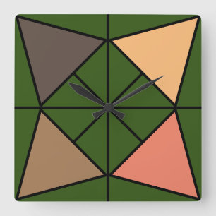 Horloge Carrée Triangle, triangulaire