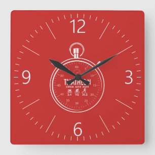Horloge Carrée Triathlon
