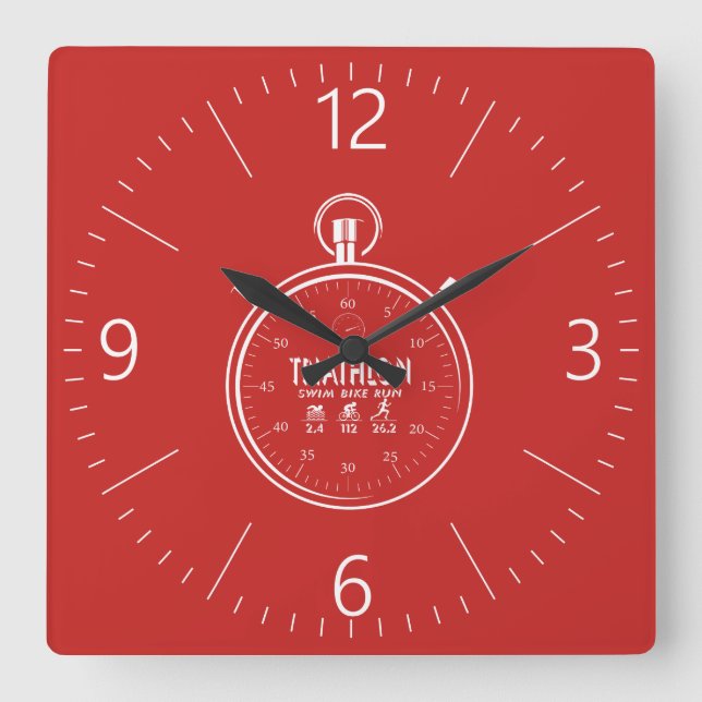 Horloge Carrée Triathlon (Recto)