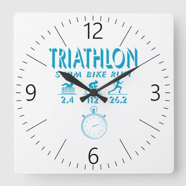 Horloge Carrée Triathlon (Recto)