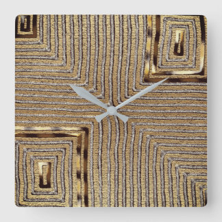 Horloge Carrée Tribal Kuba tissu Imprimer Carré cadran